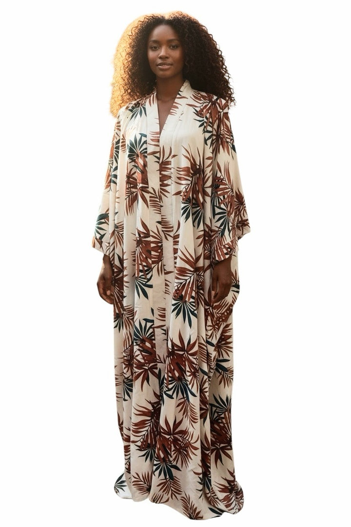 Flowered Material Kaftan For Women