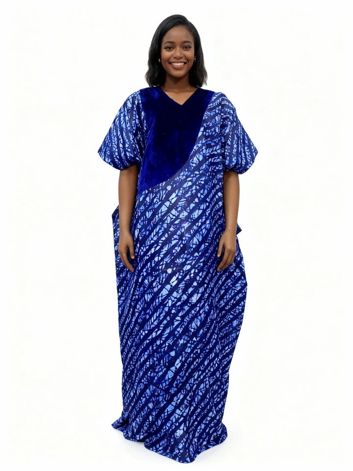 AFRICAN WAX PRINTS ANKARA BOUBOU GOWN STYLE MAXI KAFTAN