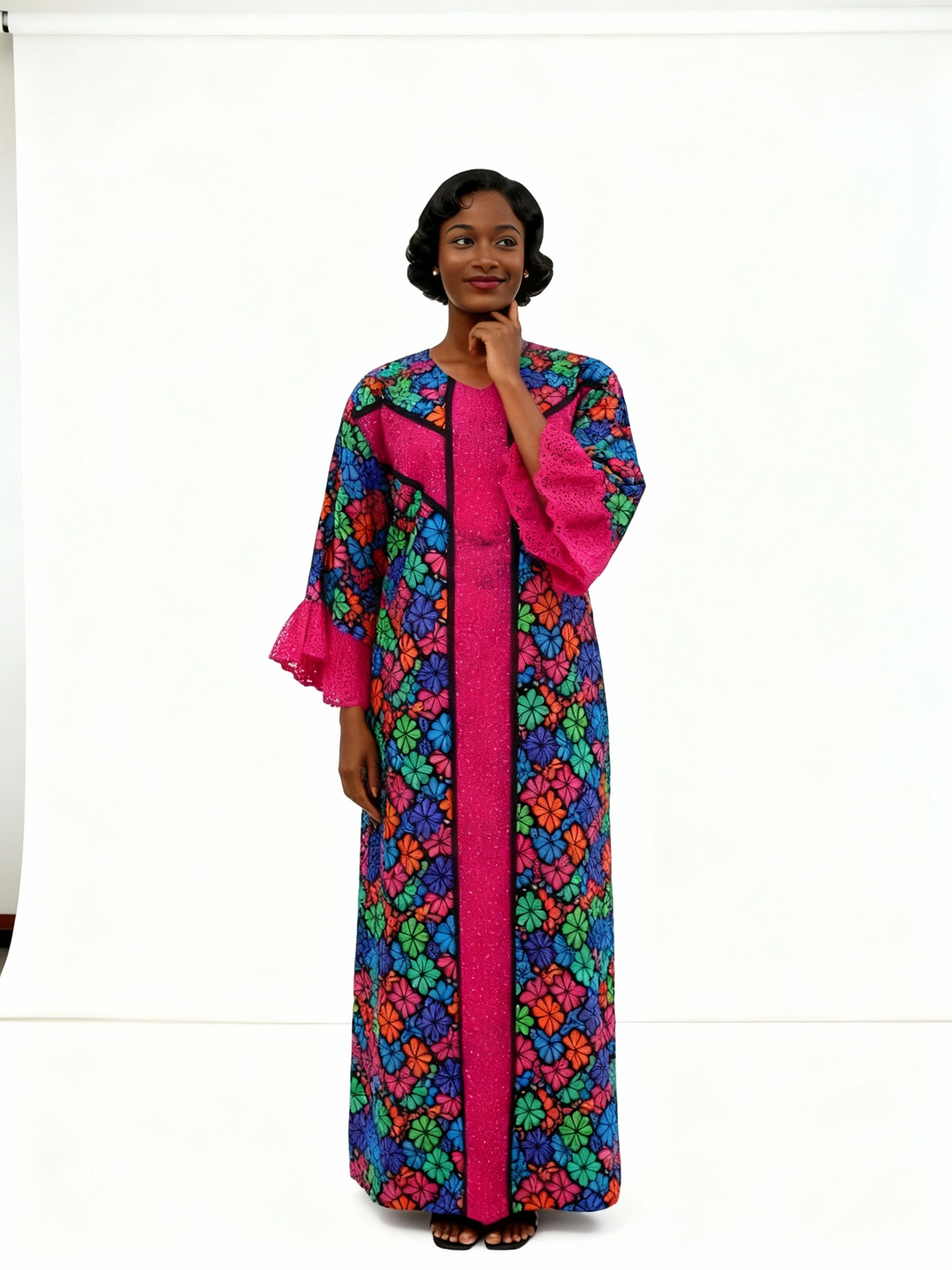 AFRICAN WAX PRINTS ANKARA BOUBOU GOWN STYLE MAXI KAFTAN