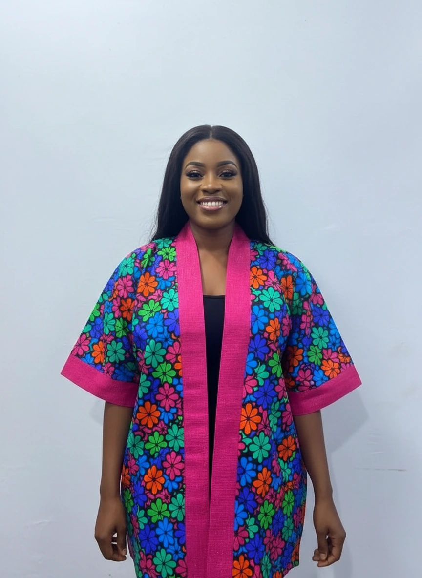 Combination of Asooke and Ankara Kimono