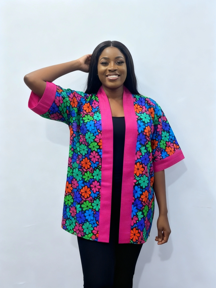 Combination of Asooke and Ankara Kimono