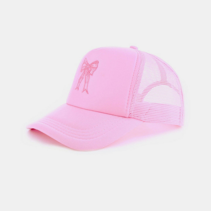 Ribbon Bow Embroidery Trucker Hat