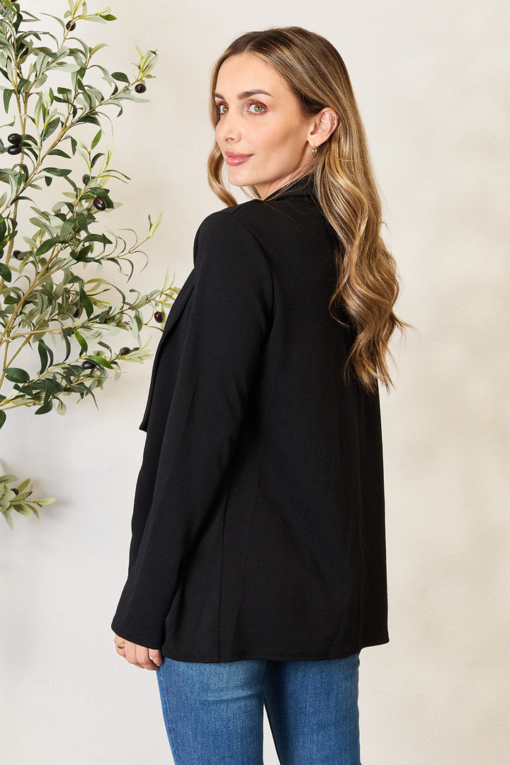 Full Size Open Front Long Sleeve Blazer