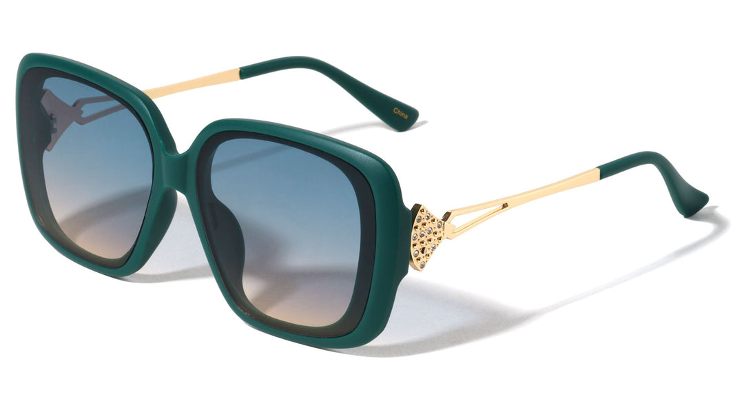 Metallic Square Fashion Sunglasses