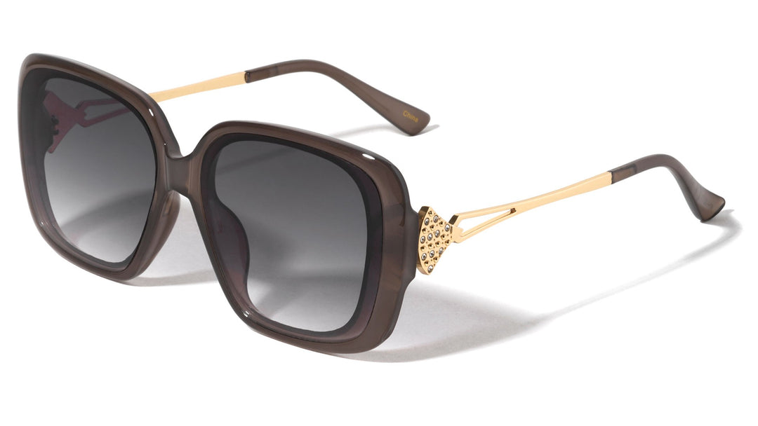 Metallic Square Fashion Sunglasses