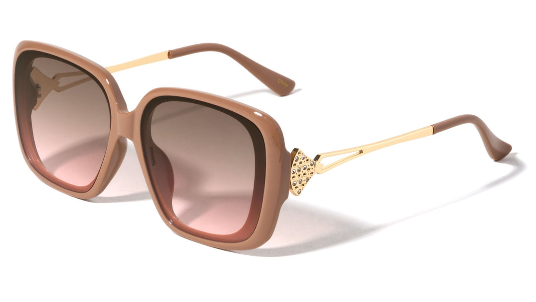 Metallic Square Fashion Sunglasses