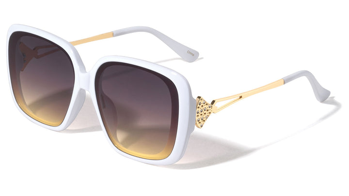 Metallic Square Fashion Sunglasses