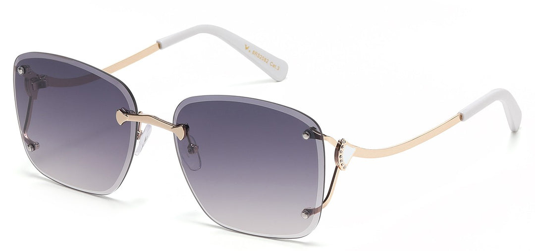 Rhinestone Rimless Metallic Sunglasses