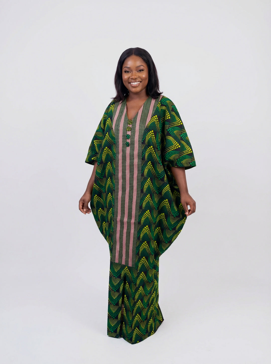 AFRICAN WAX PRINTS ANKARA BOUBOU GOWN STYLE MAXI KAFTAN