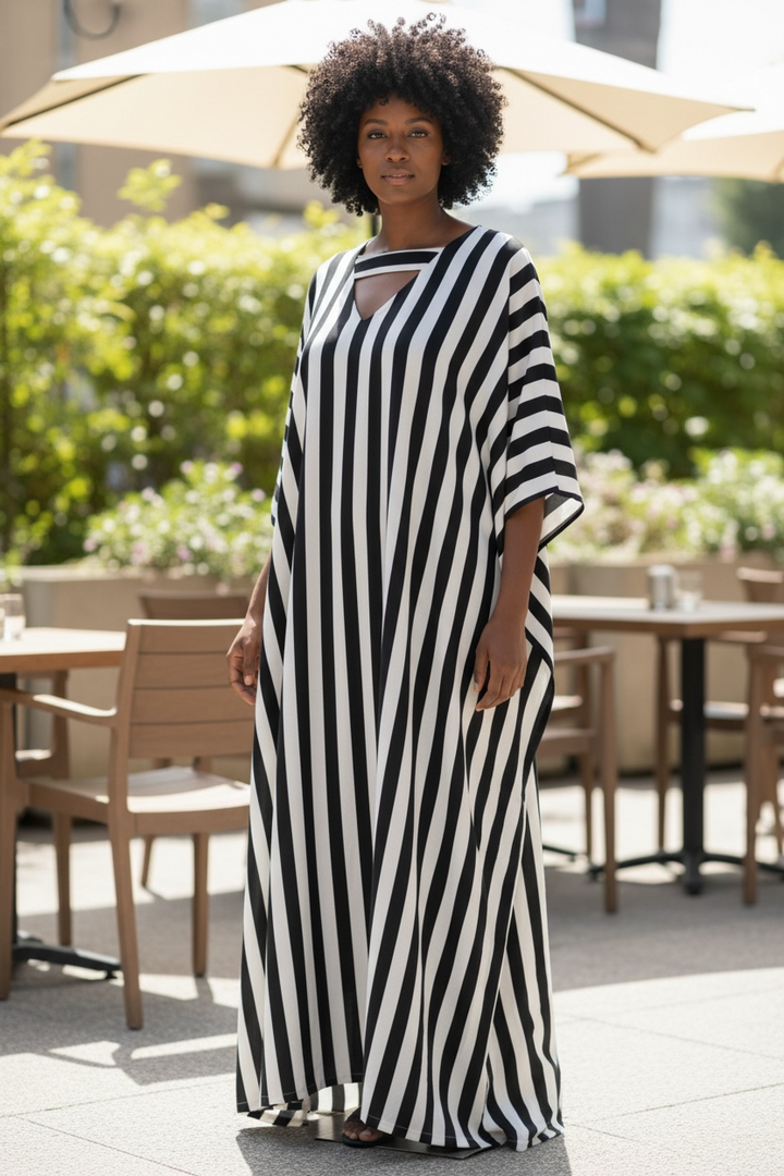 FLOWERED MATERIAL KAFTAN FOR WOMEN