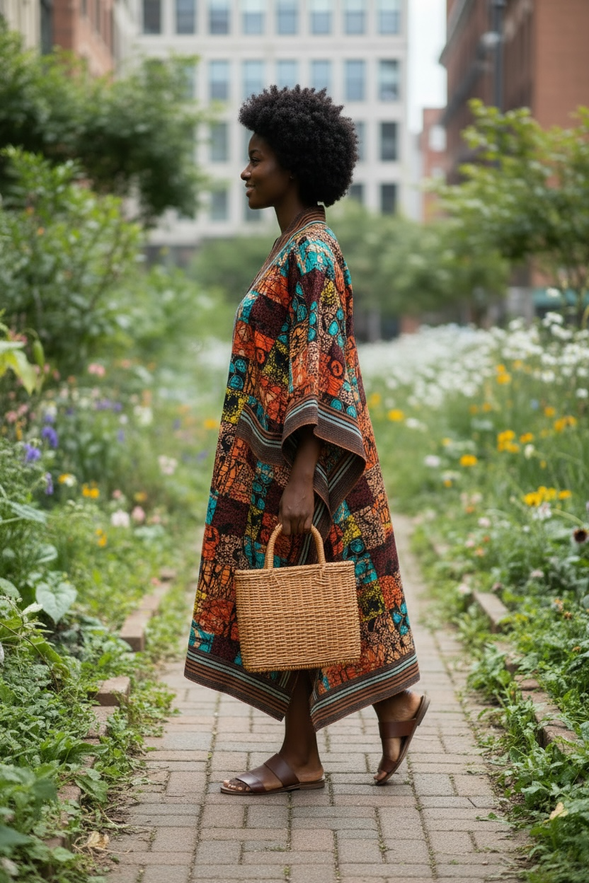 COMBINATION OF ASOOKE AND ANKARA KIMONO