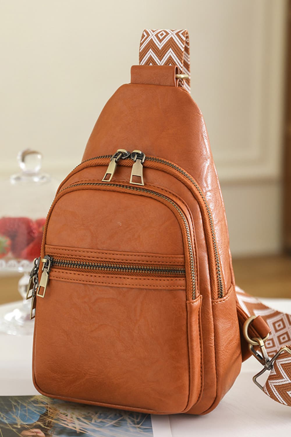 PU Leather Sling Bag