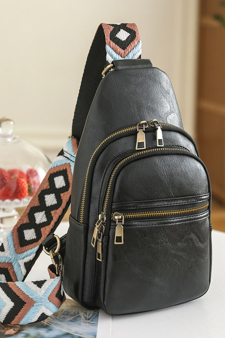 PU Leather Sling Bag