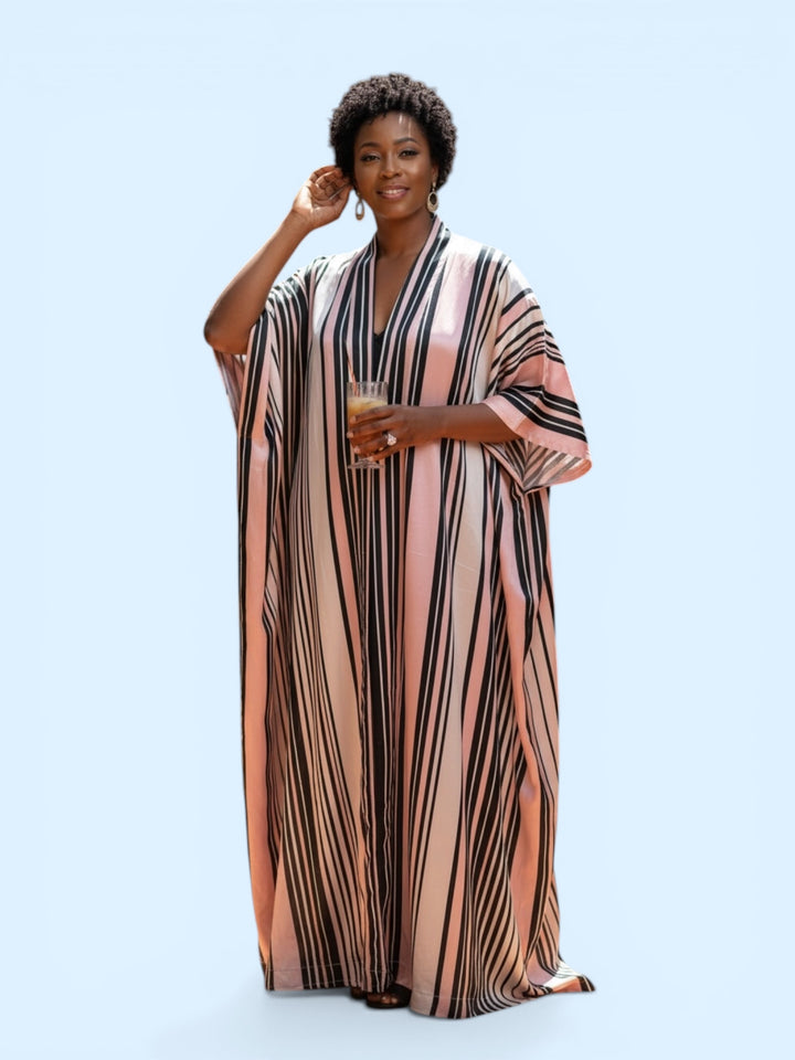 FLOWERED MATERIAL KAFTAN FOR WOMEN