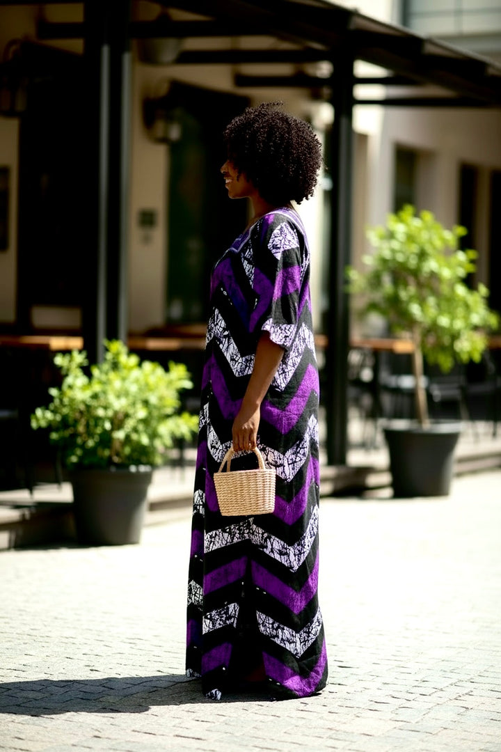 AFRICAN WAX PRINTS ANKARA BOUBOU GOWN STYLE MAXI KAFTAN