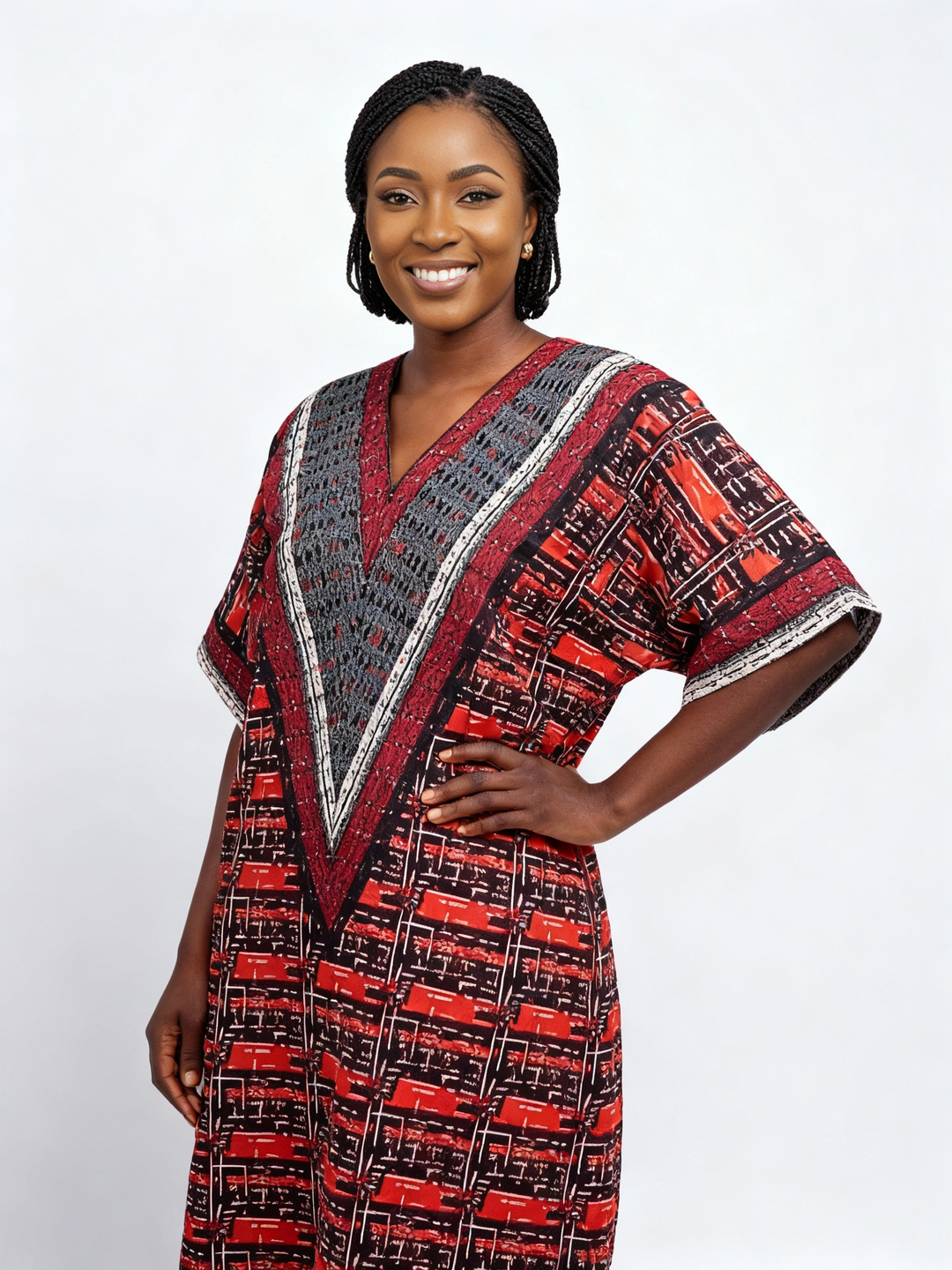 AFRICAN WAX PRINTS ANKARA BOUBOU GOWN STYLE MAXI KAFTAN
