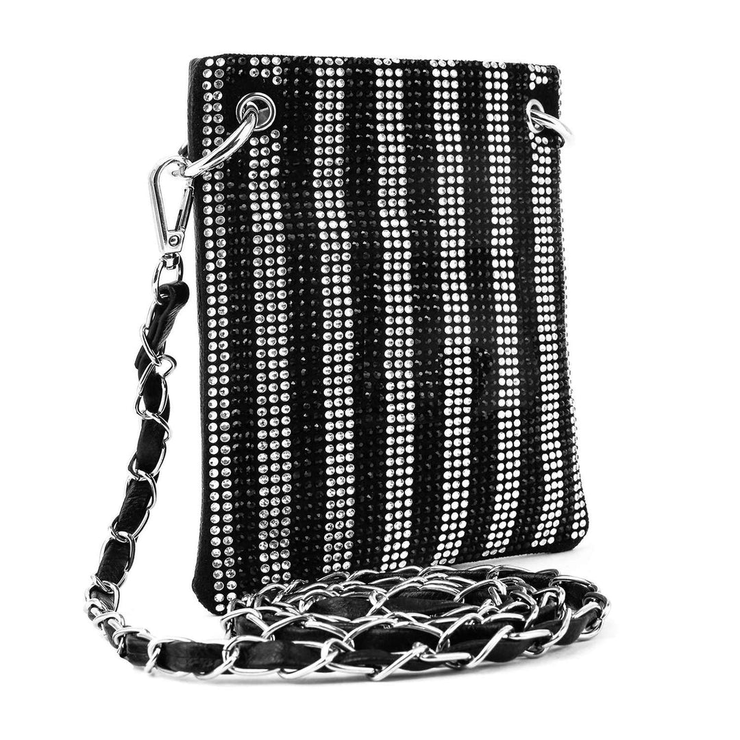 Striped Rhinestone Petite Crossbody Sling