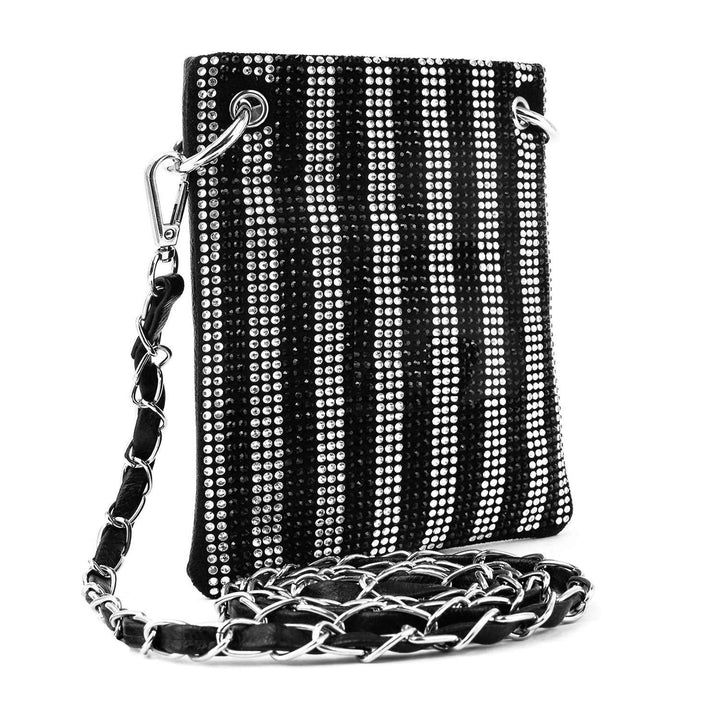 Striped Rhinestone Petite Crossbody Sling