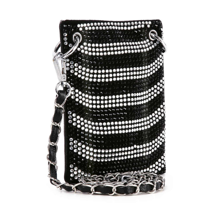 Striped Rhinestone Petite Crossbody Sling