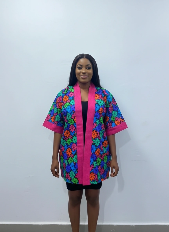 Combination of Asooke and Ankara Kimono