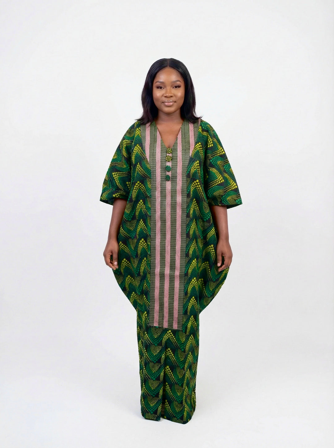 AFRICAN WAX PRINTS ANKARA BOUBOU GOWN STYLE MAXI KAFTAN