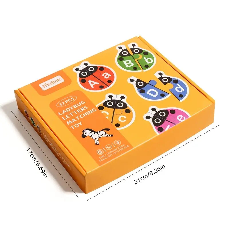 Card Matching Game Jigsaw Puzzles Alphabet Matching Ladybugs Toys for Kids