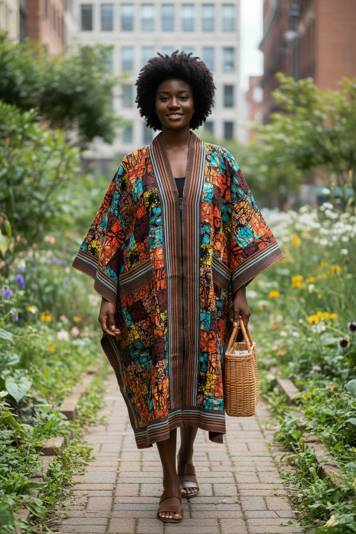 COMBINATION OF ASOOKE AND ANKARA KIMONO