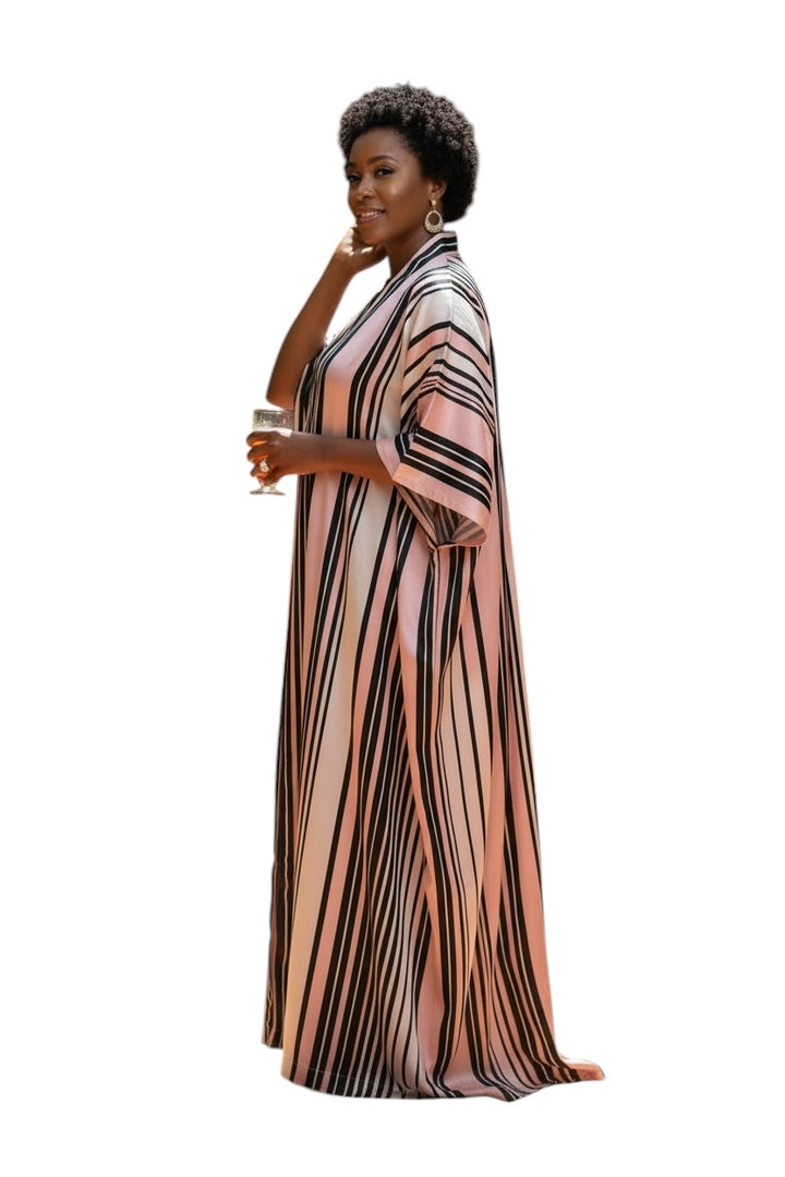 FLOWERED MATERIAL KAFTAN FOR WOMEN