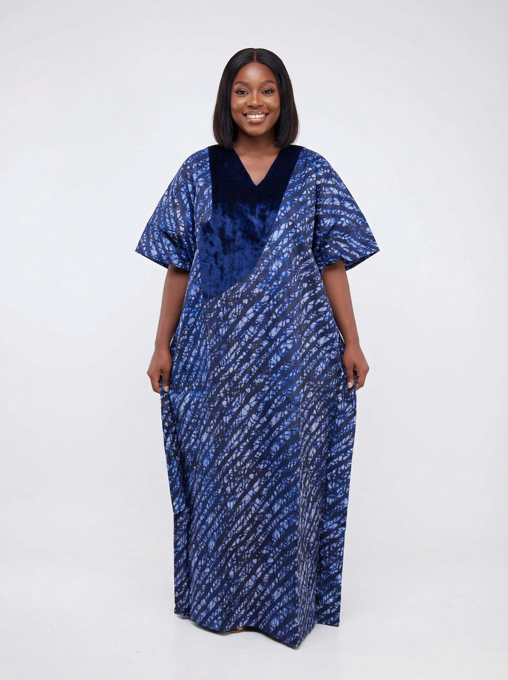 AFRICAN WAX PRINTS ANKARA BOUBOU GOWN STYLE MAXI KAFTAN
