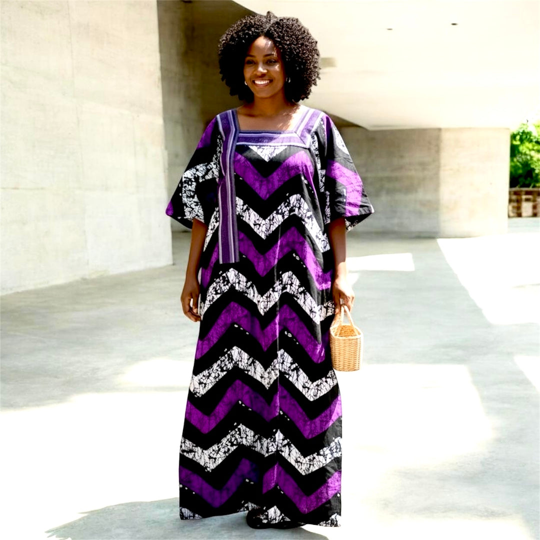 AFRICAN WAX PRINTS ANKARA BOUBOU GOWN STYLE MAXI KAFTAN