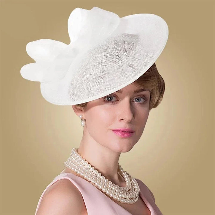 Elegant Pink Linen Pillbox Fascinator