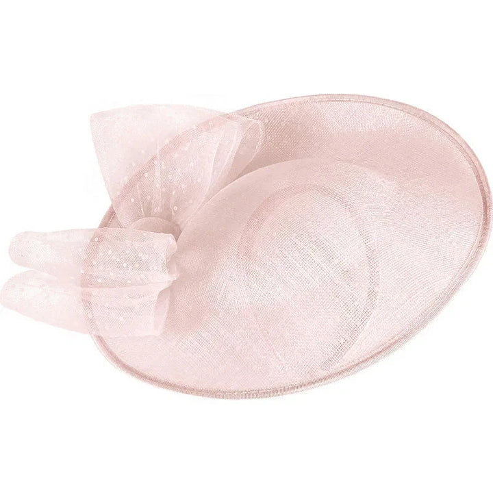 Elegant Pink Linen Pillbox Fascinator