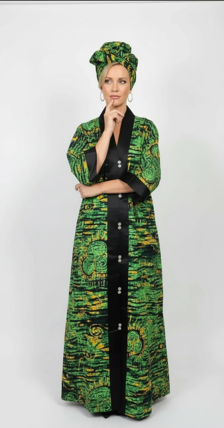 African Traditional Ankara Print African clothing Real Wax Cotton Dress