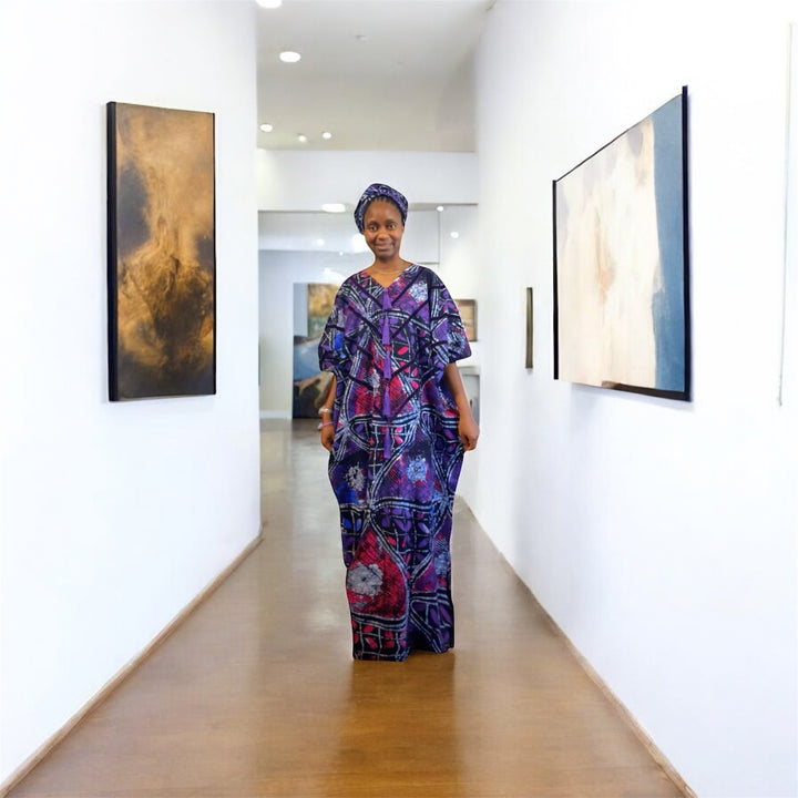 African Wax Prints Ankara Boubou Gown Style Maxi Kaftan