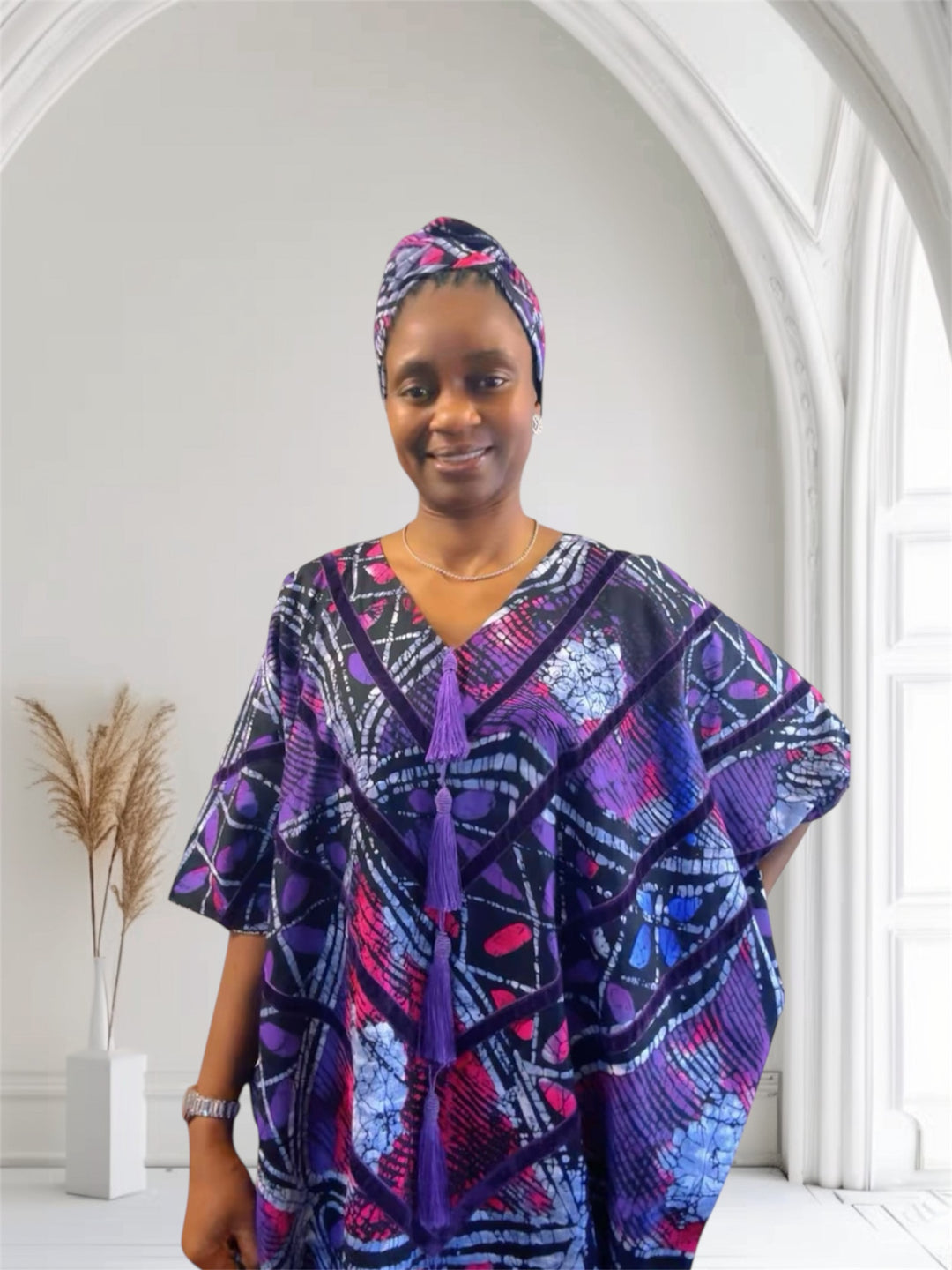 African Wax Prints Ankara Boubou Gown Style Maxi Kaftan