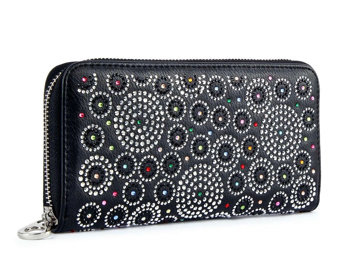 Colorful Pattern Rhinestone Wallet