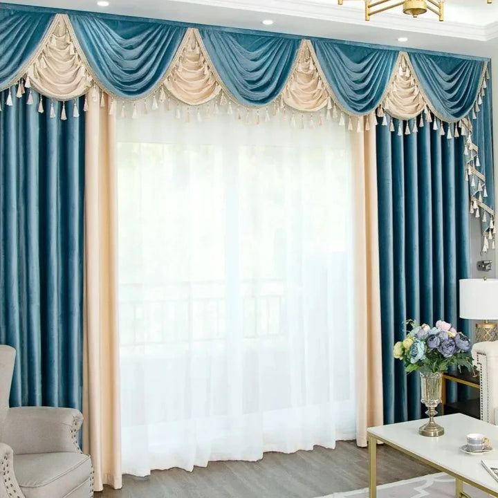 European-style Curtains for Living Dining Room