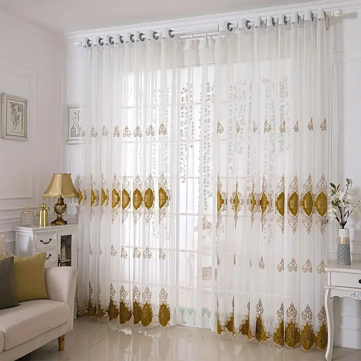 Boho Embroidered Gauze Curtain