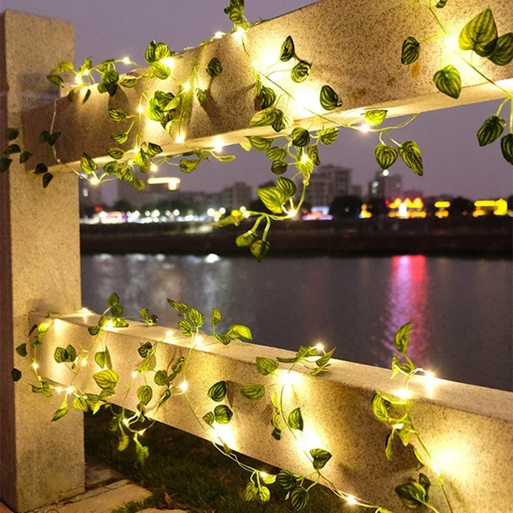 Fake Creeper Green Leaf Vine LED String Lights