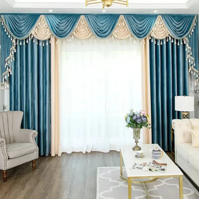 European-style Curtains for Living Dining Room