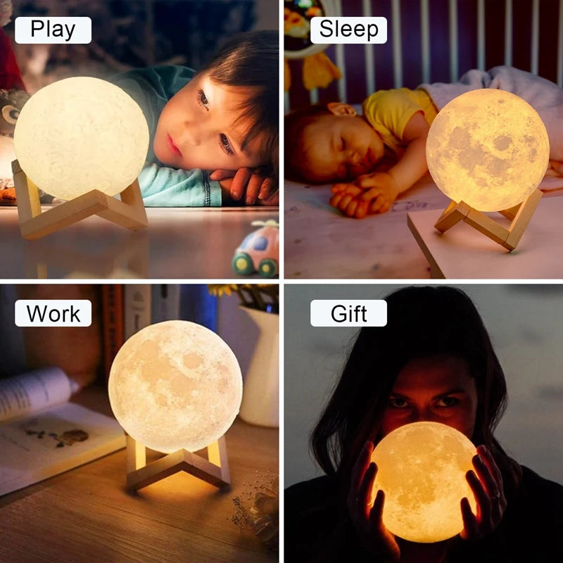 3D LED Night Light Moon Lamp