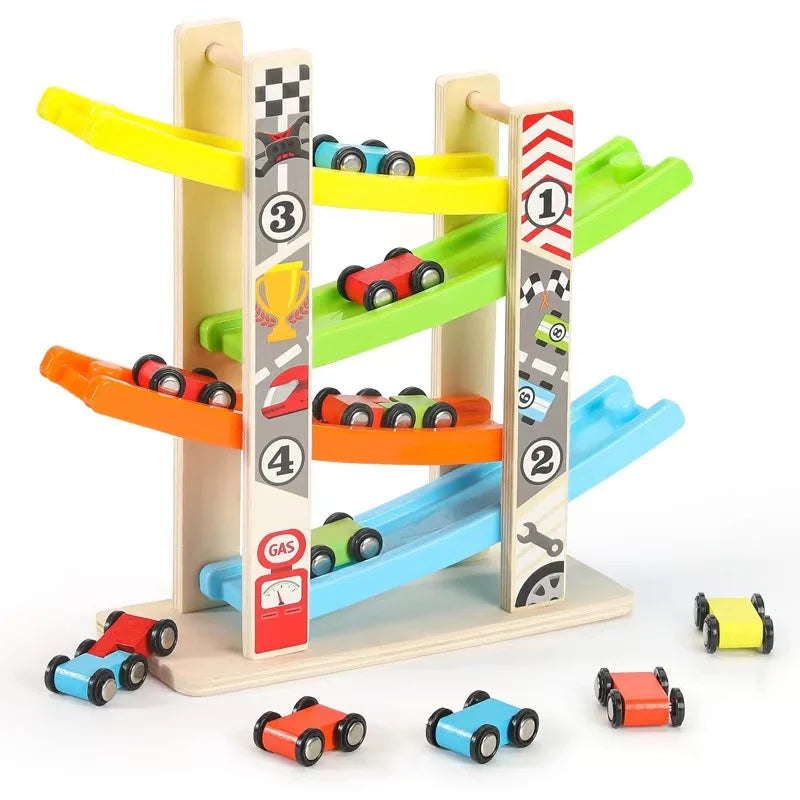 Wooden Car Ramp Racer Toy Set