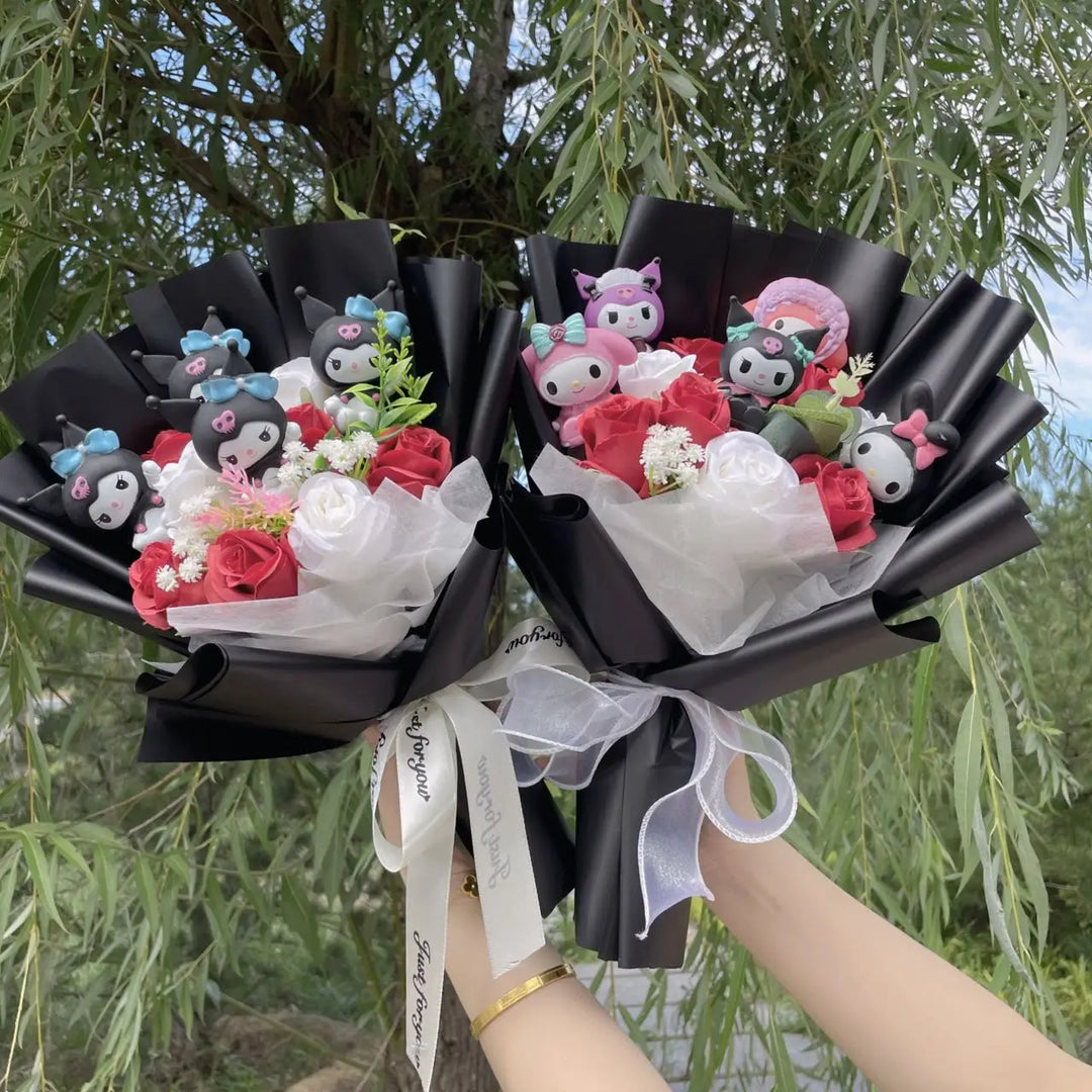 Kitty Cat Dolls With Artificial Flowers