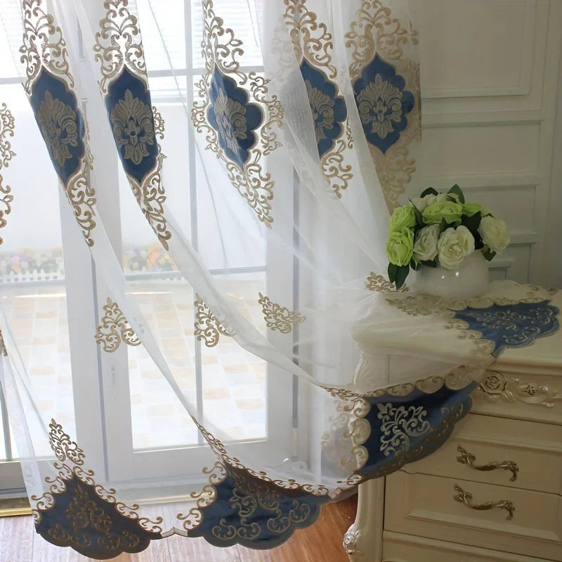 Boho Embroidered Gauze Curtain