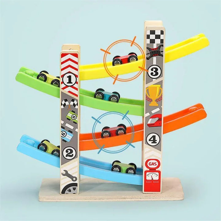 Wooden Car Ramp Racer Toy Set