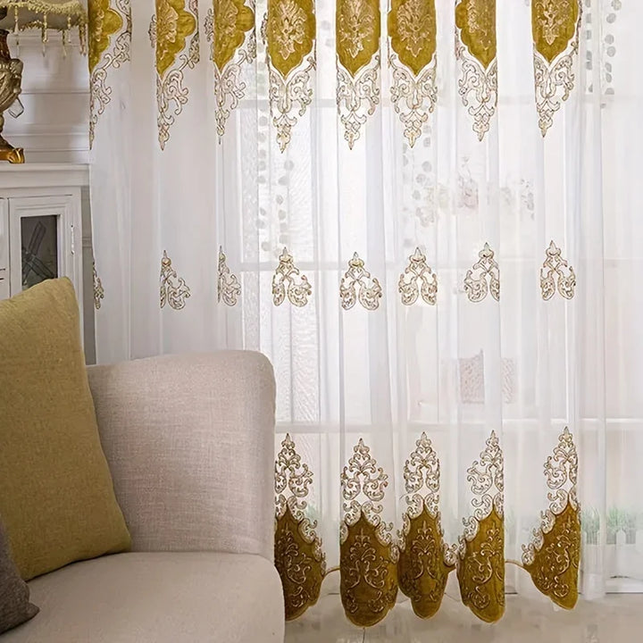 Boho Embroidered Gauze Curtain