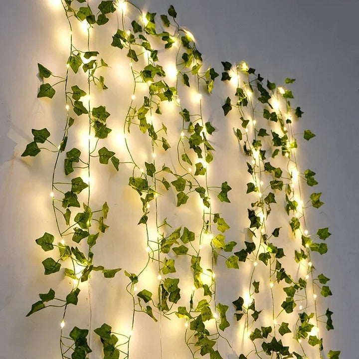 Fake Creeper Green Leaf Vine LED String Lights