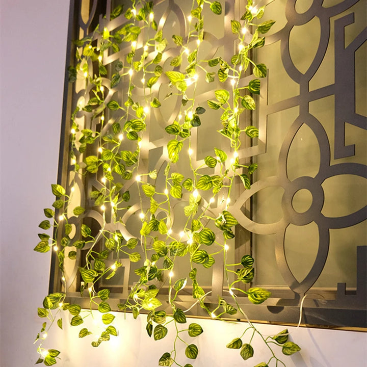 Fake Creeper Green Leaf Vine LED String Lights