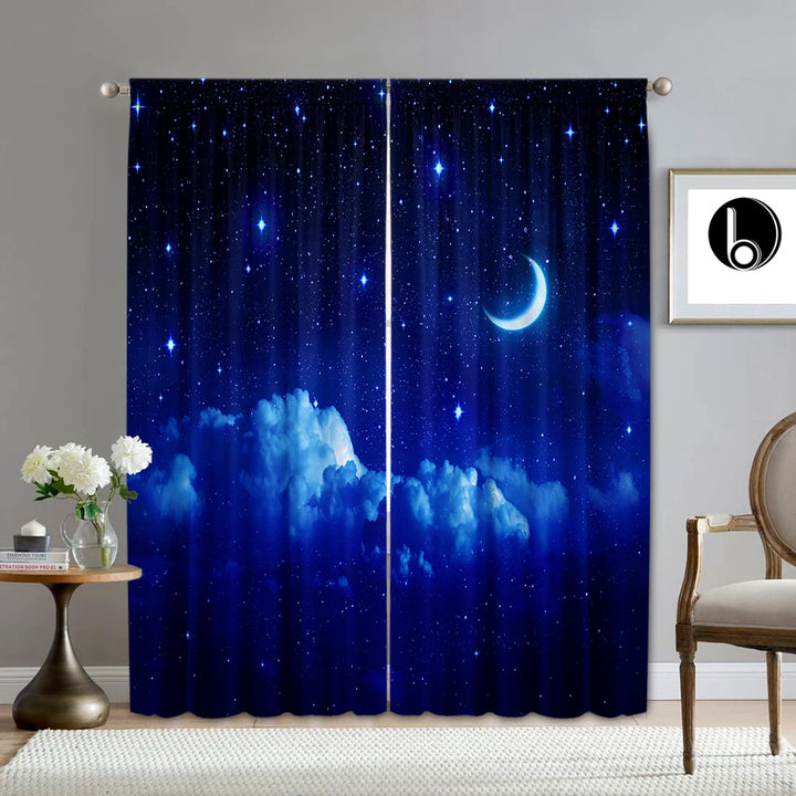 2PC Set of Printed Curtains