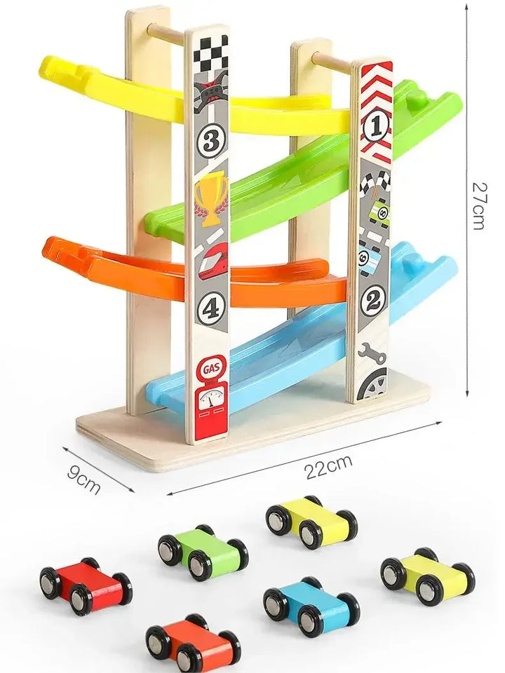 Wooden Car Ramp Racer Toy Set